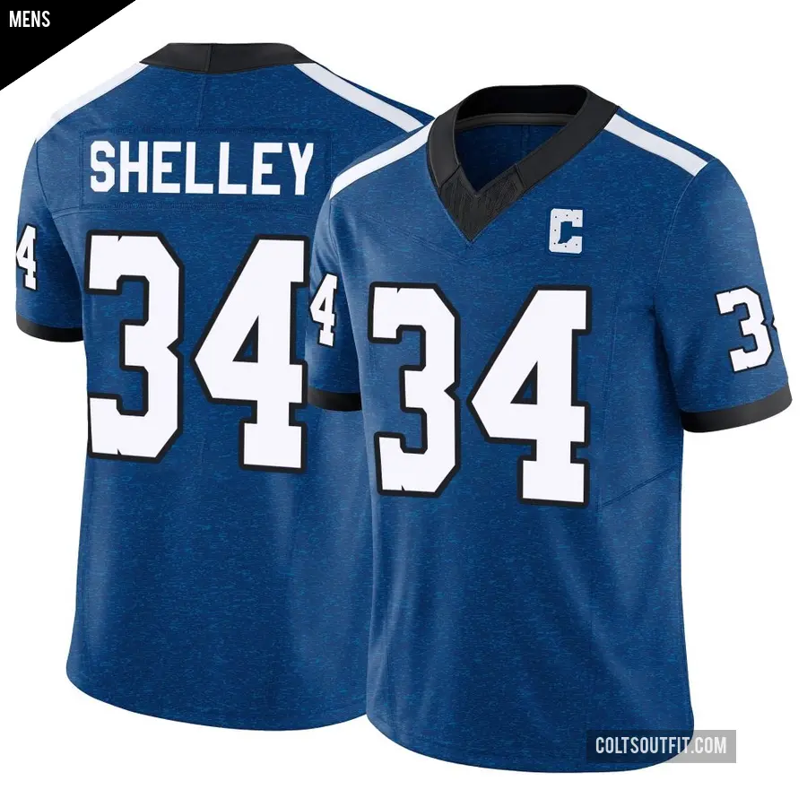 Men's Indianapolis Colts ＃34 Duke Shelley Royal Limited Indiana Nights Alternate Vapor F.U.S.E. Jersey