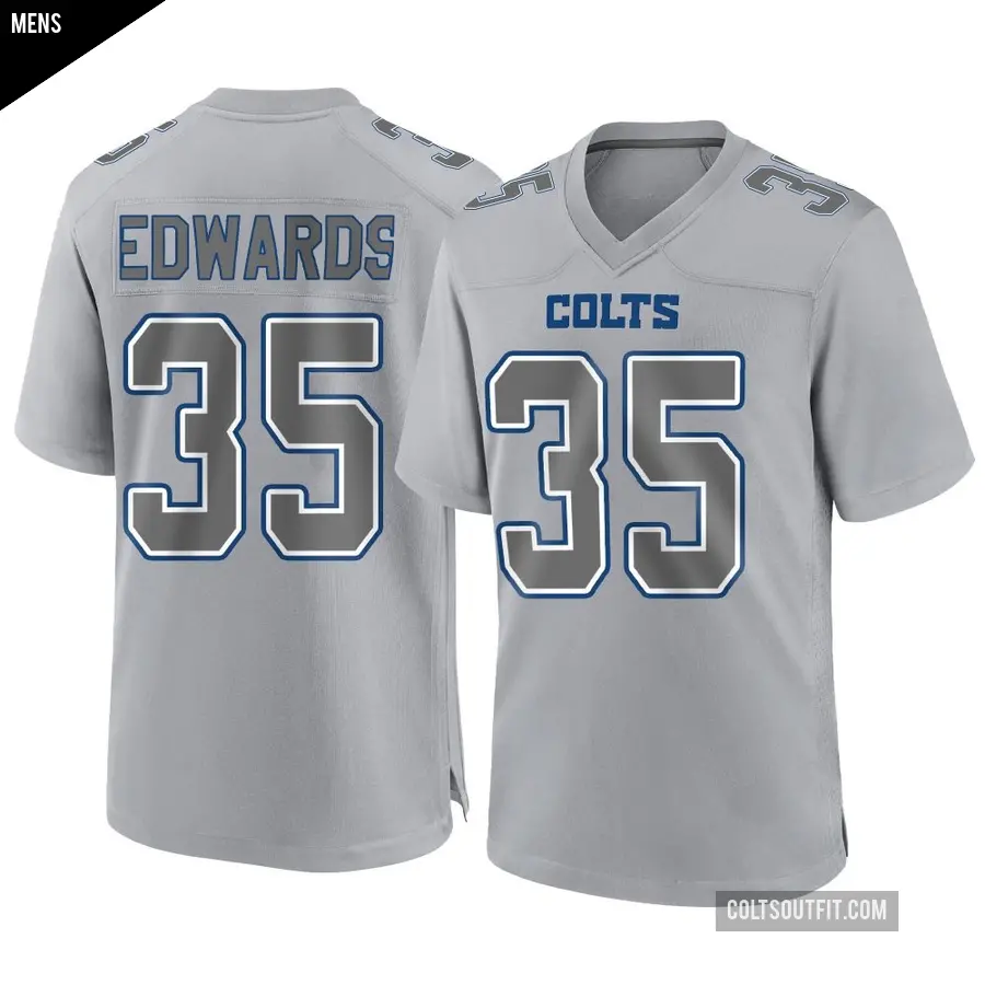 Men's Indianapolis Colts ＃35 Johnathan Edwards Gray Game Atmosphere Fashion Jersey