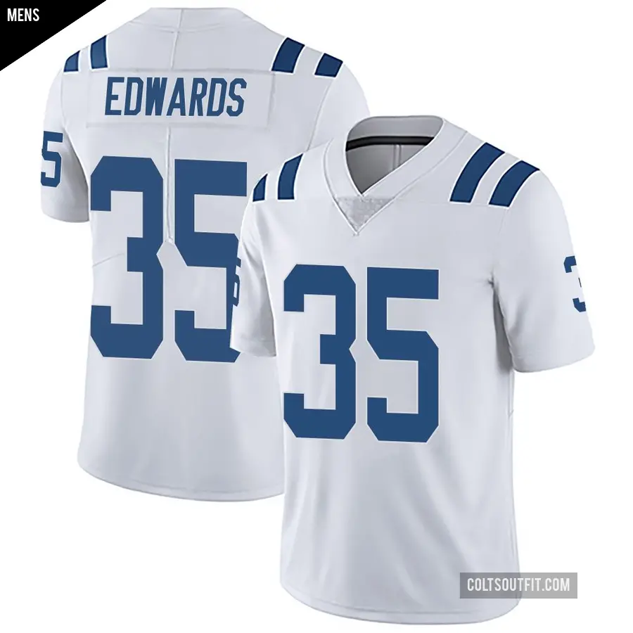 Men's Indianapolis Colts ＃35 Johnathan Edwards White Limited Vapor Untouchable Jersey