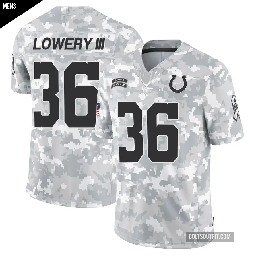 Men's Indianapolis Colts ＃36 Reuben Lowery III Arctic Camo Limited 2024 Salute to Service Jersey