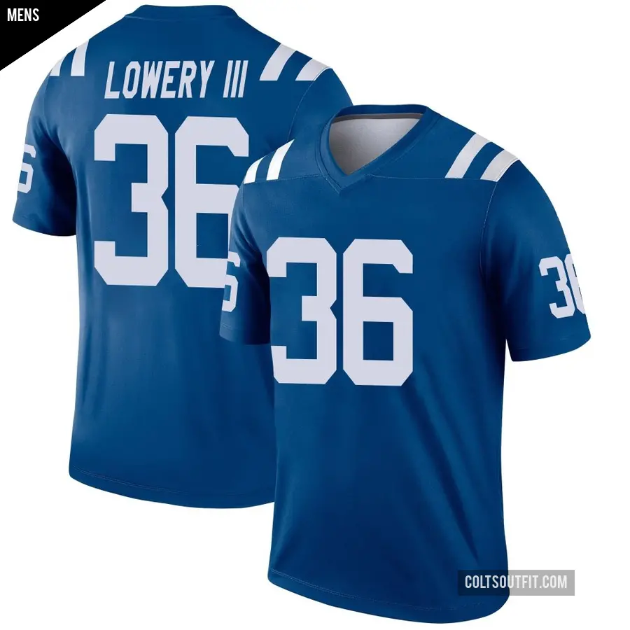 Men's Indianapolis Colts ＃36 Reuben Lowery III Royal Legend Jersey