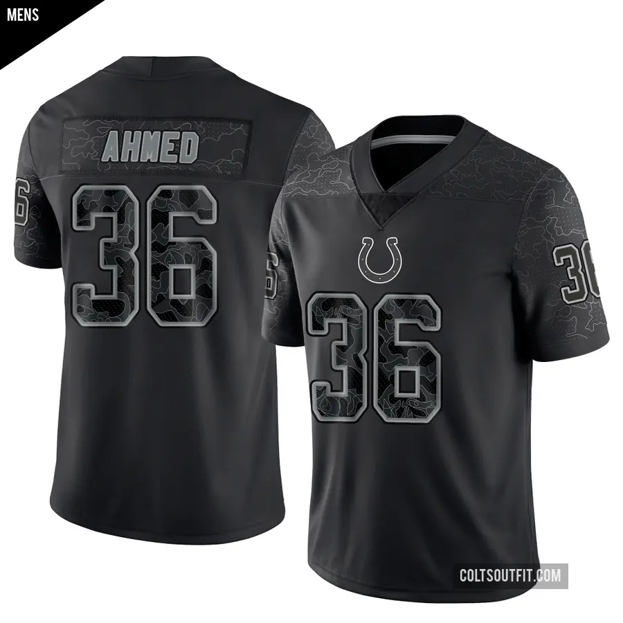 Men's Indianapolis Colts ＃36 Salvon Ahmed Black Limited Reflective Jersey