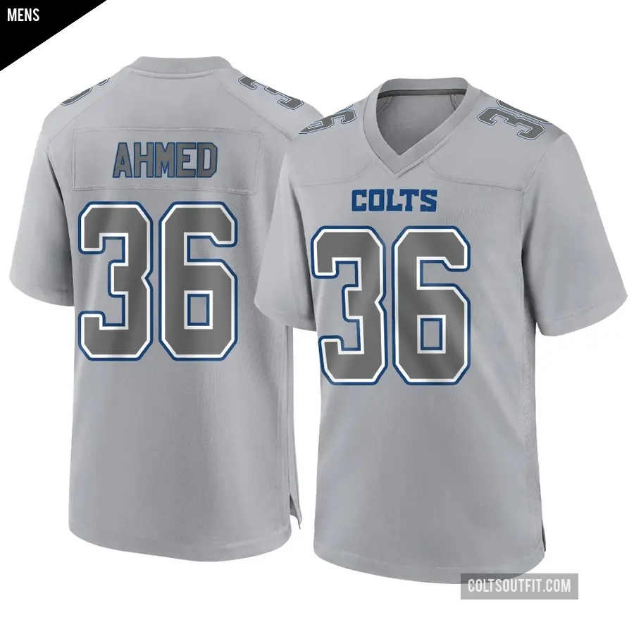 Men's Indianapolis Colts ＃36 Salvon Ahmed Gray Game Atmosphere Fashion Jersey