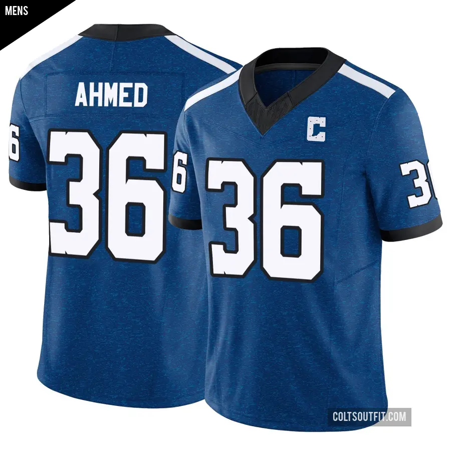 Men's Indianapolis Colts ＃36 Salvon Ahmed Royal Limited Indiana Nights Alternate Vapor F.U.S.E. Jersey