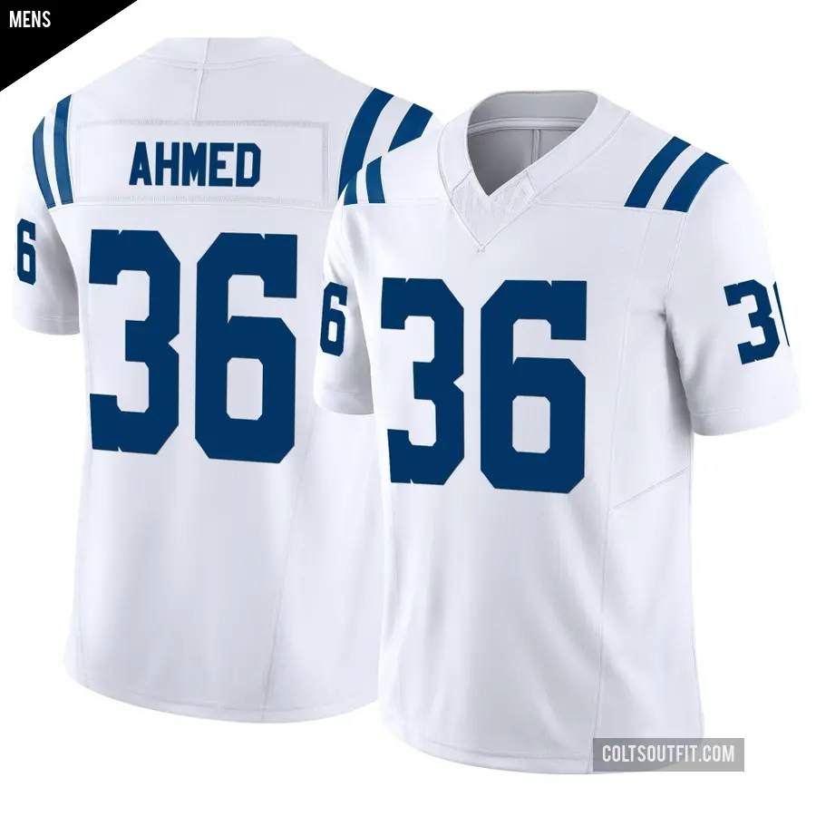 Men's Indianapolis Colts ＃36 Salvon Ahmed White Limited Vapor F.U.S.E. Jersey