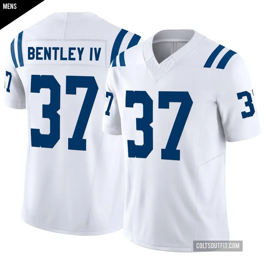 Men's Indianapolis Colts ＃37 Ulysses Bentley IV White Limited Vapor F.U.S.E. Jersey