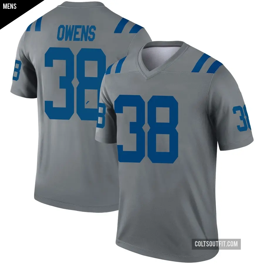 Men's Indianapolis Colts ＃38 Jonathan Owens Gray Legend Inverted Jersey