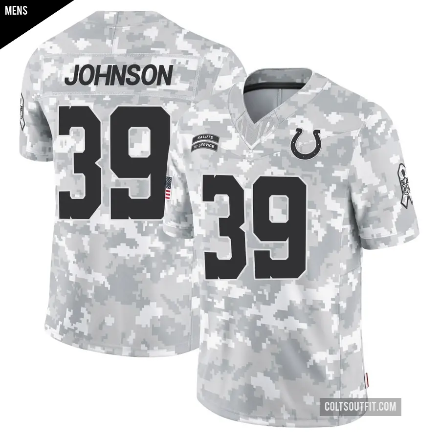 Men's Indianapolis Colts ＃39 Alex Johnson Arctic Camo Limited 2024 Salute to Service Jersey