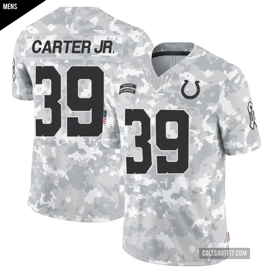 Men's Indianapolis Colts ＃39 Rob Carter Jr. Arctic Camo Limited 2024 Salute to Service Jersey