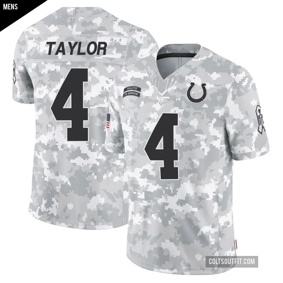 Men's Indianapolis Colts ＃4 Blayne Taylor Arctic Camo Limited 2024 Salute to Service Jersey