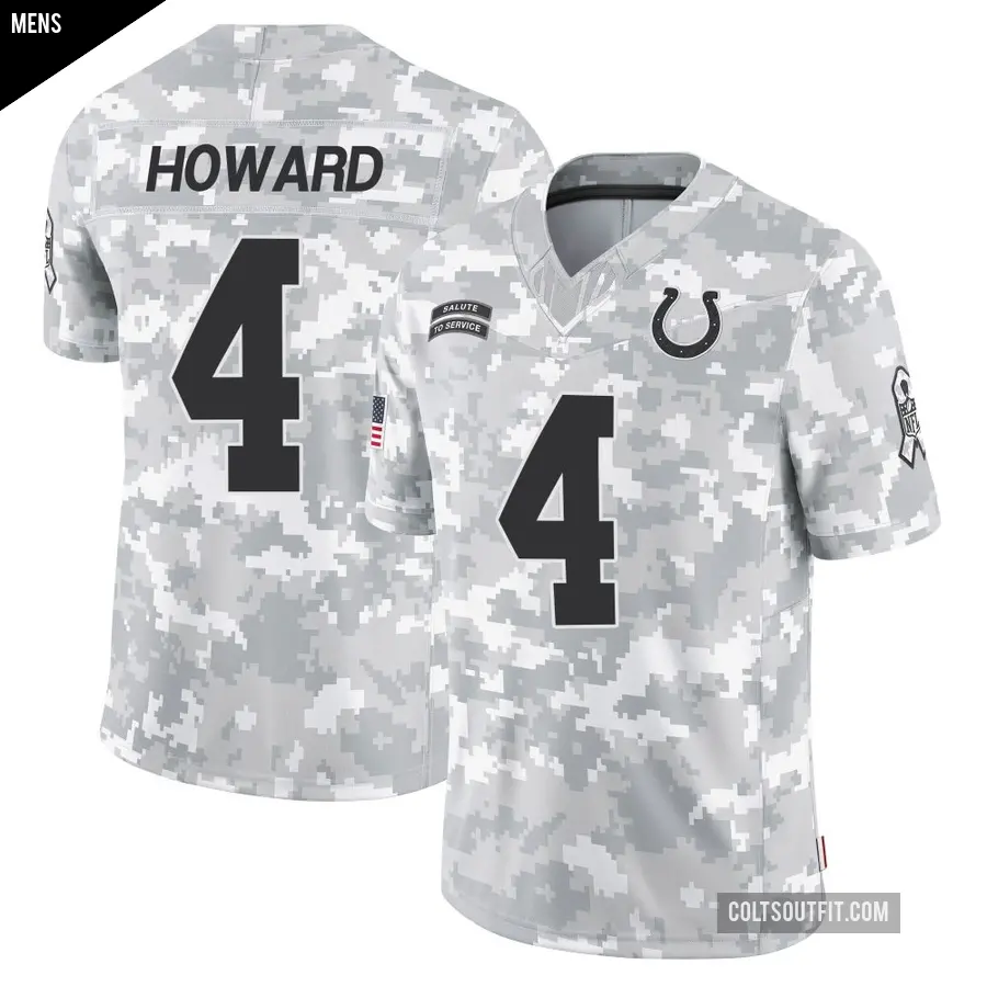 Men's Indianapolis Colts ＃4 Xavien Howard Arctic Camo Limited 2024 Salute to Service Jersey