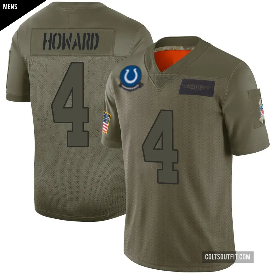 Men's Indianapolis Colts ＃4 Xavien Howard Camo Limited 2019 Salute to Service Jersey