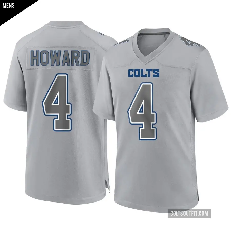 Men's Indianapolis Colts ＃4 Xavien Howard Gray Game Atmosphere Fashion Jersey