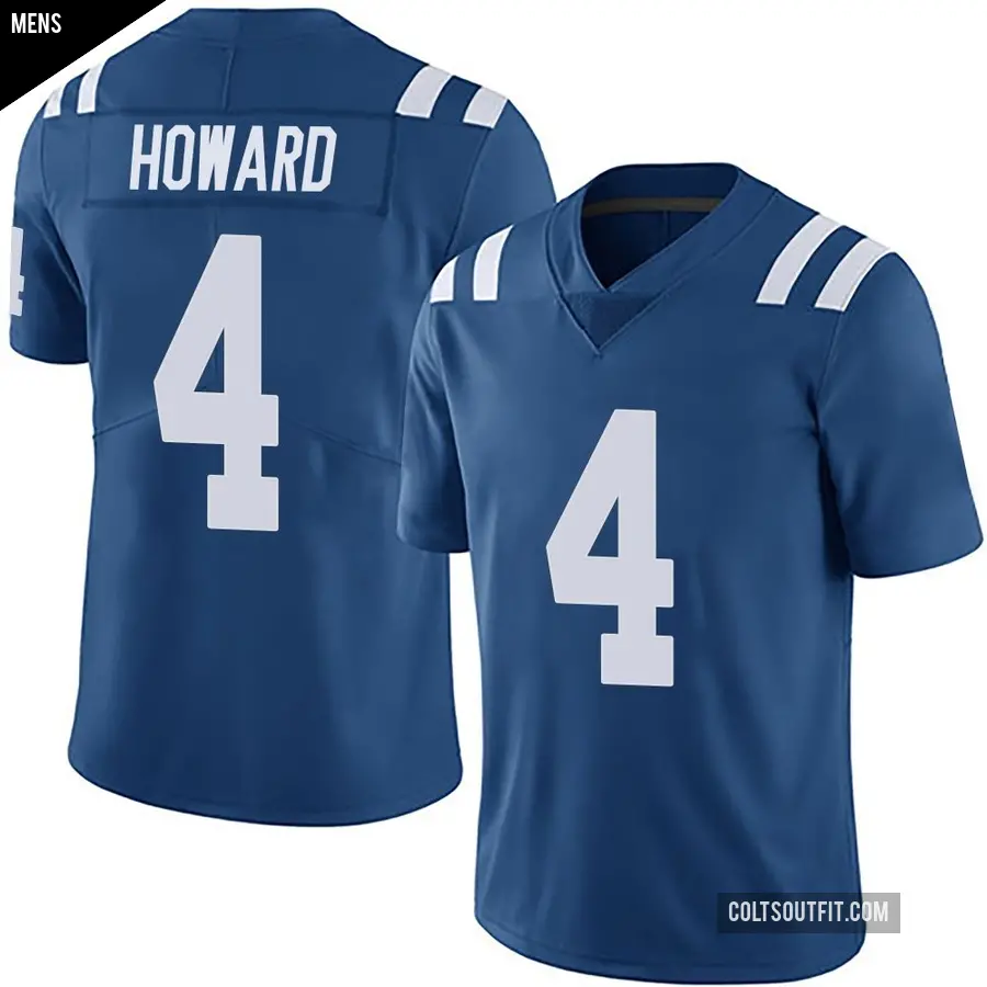 Men's Indianapolis Colts ＃4 Xavien Howard Royal Limited Team Color Vapor Untouchable Jersey