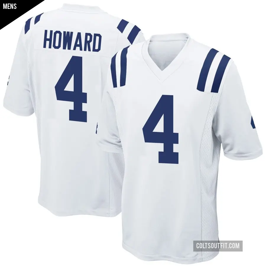 Men's Indianapolis Colts ＃4 Xavien Howard White Game Jersey