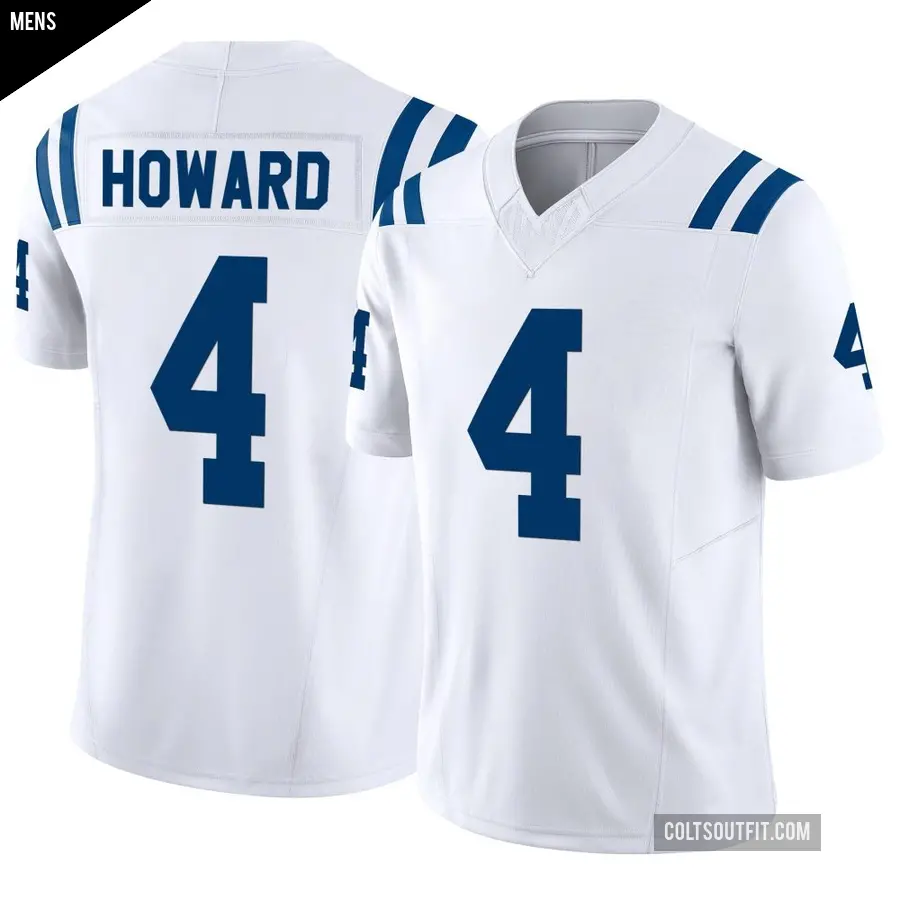 Men's Indianapolis Colts ＃4 Xavien Howard White Limited Vapor F.U.S.E. Jersey