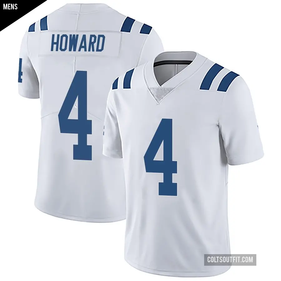 Men's Indianapolis Colts ＃4 Xavien Howard White Limited Vapor Untouchable Jersey