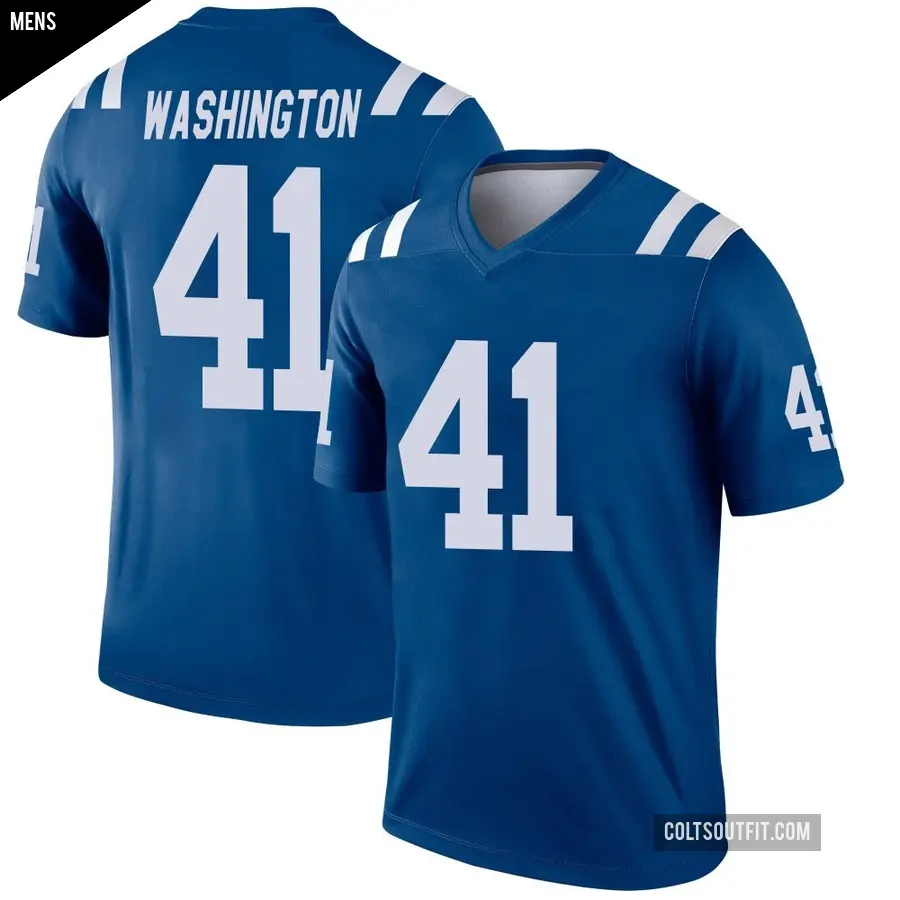 Men's Indianapolis Colts ＃41 Trey Washington Royal Legend Jersey