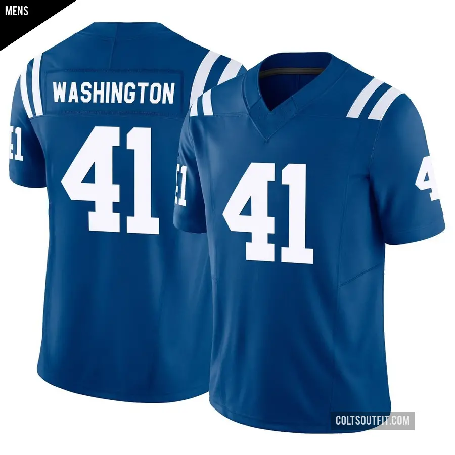 Men's Indianapolis Colts ＃41 Trey Washington Royal Limited Vapor F.U.S.E. Jersey