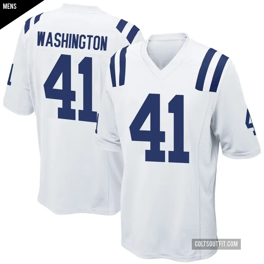 Men's Indianapolis Colts ＃41 Trey Washington White Game Jersey