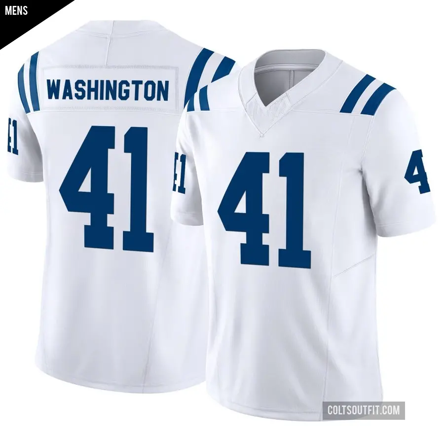 Men's Indianapolis Colts ＃41 Trey Washington White Limited Vapor F.U.S.E. Jersey