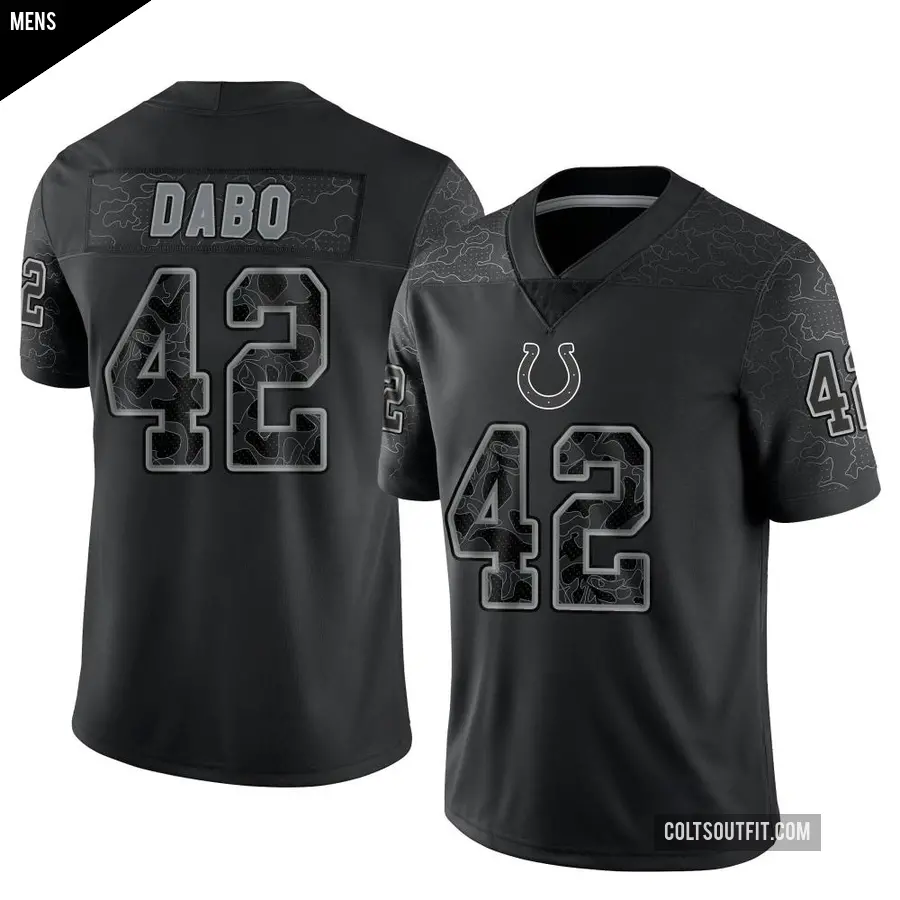 Men's Indianapolis Colts ＃42 Marcel Dabo Black Limited Reflective Jersey