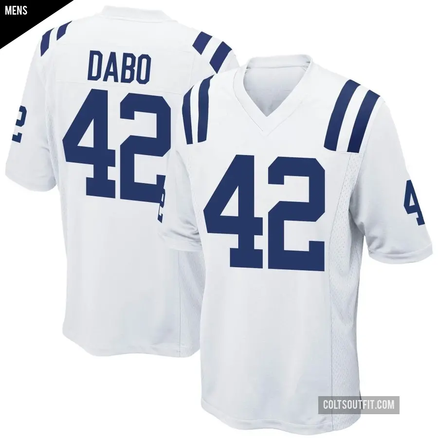 Men's Indianapolis Colts ＃42 Marcel Dabo White Game Jersey