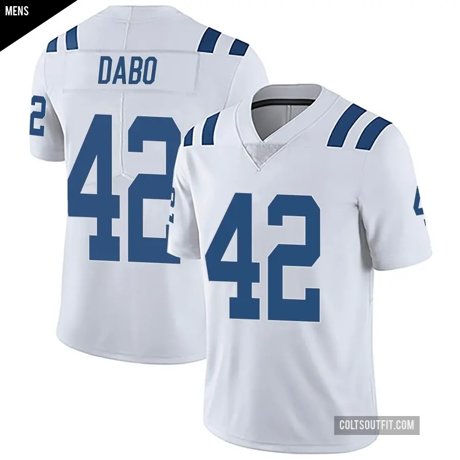 Men's Indianapolis Colts ＃42 Marcel Dabo White Limited Vapor Untouchable Jersey