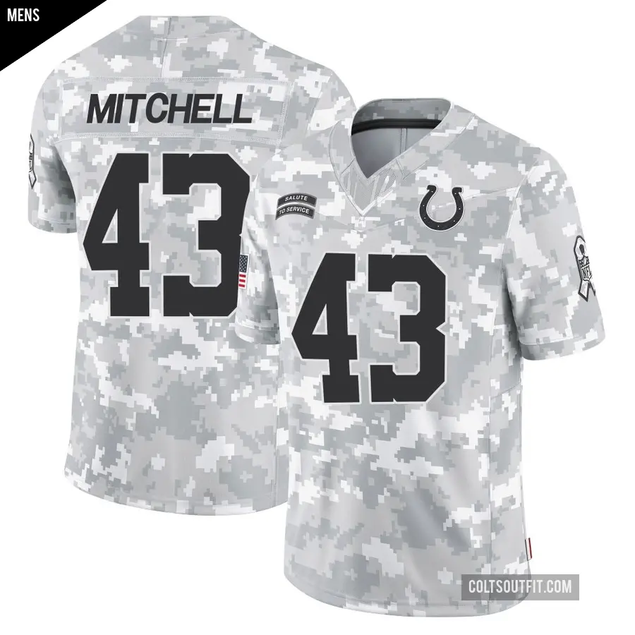 Men's Indianapolis Colts ＃43 Cameron Mitchell Arctic Camo Limited 2024 Salute to Service Jersey