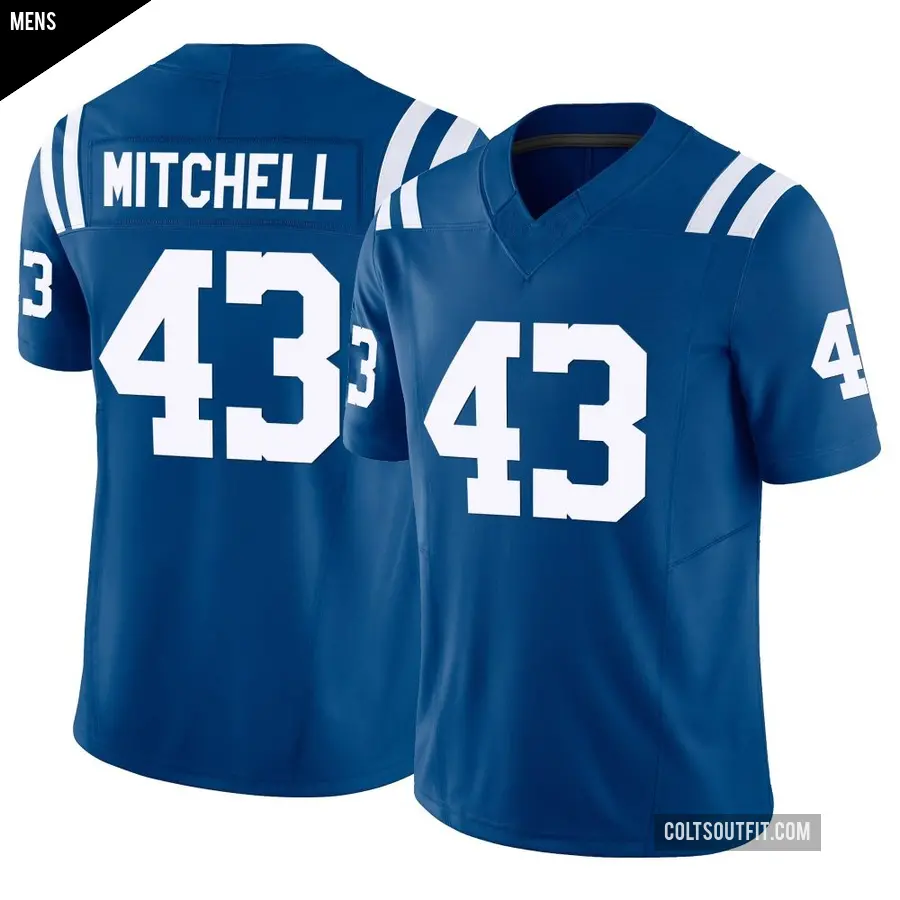 Men's Indianapolis Colts ＃43 Cameron Mitchell Royal Limited Vapor F.U.S.E. Jersey