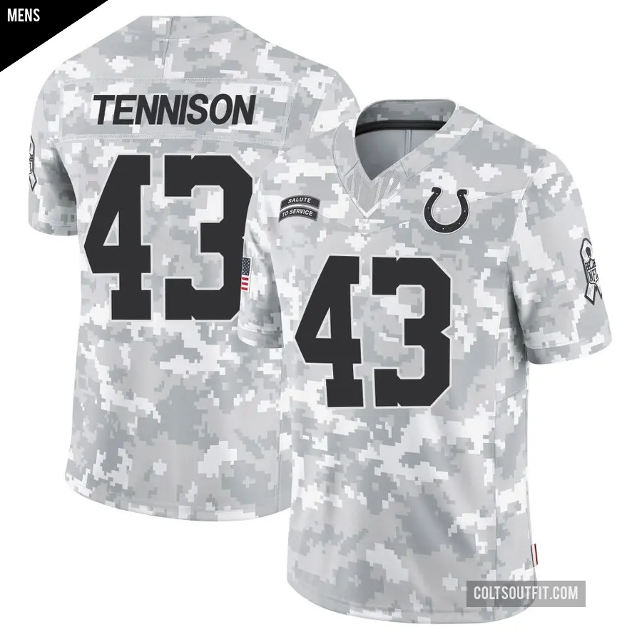 Men's Indianapolis Colts ＃43 Ladarius Tennison Arctic Camo Limited 2024 Salute to Service Jersey