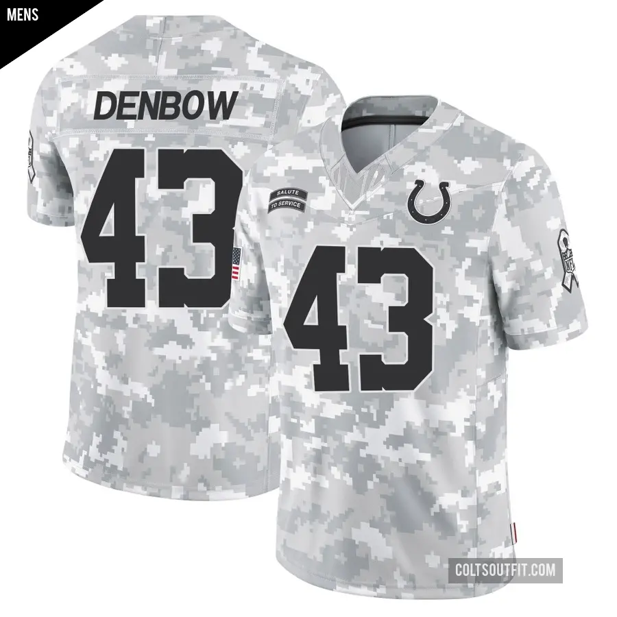 Men's Indianapolis Colts ＃43 Trevor Denbow Arctic Camo Limited 2024 Salute to Service Jersey