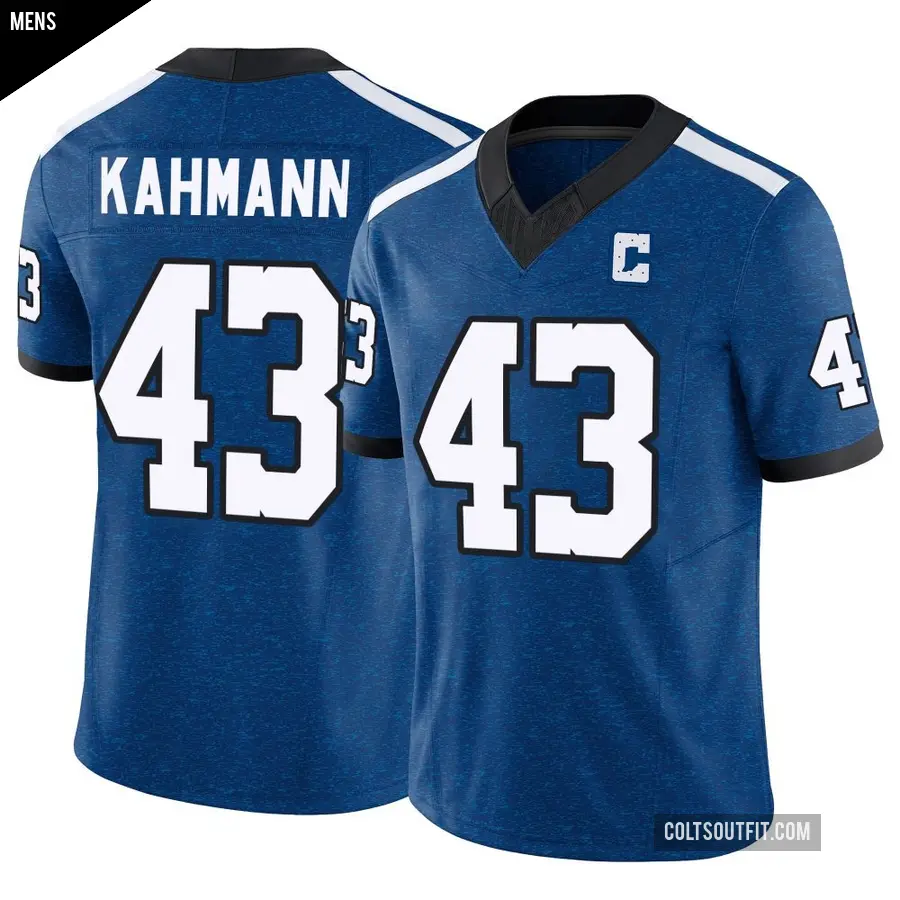 Men's Indianapolis Colts ＃43 Tyler Kahmann Royal Limited Indiana Nights Alternate Vapor F.U.S.E. Jersey