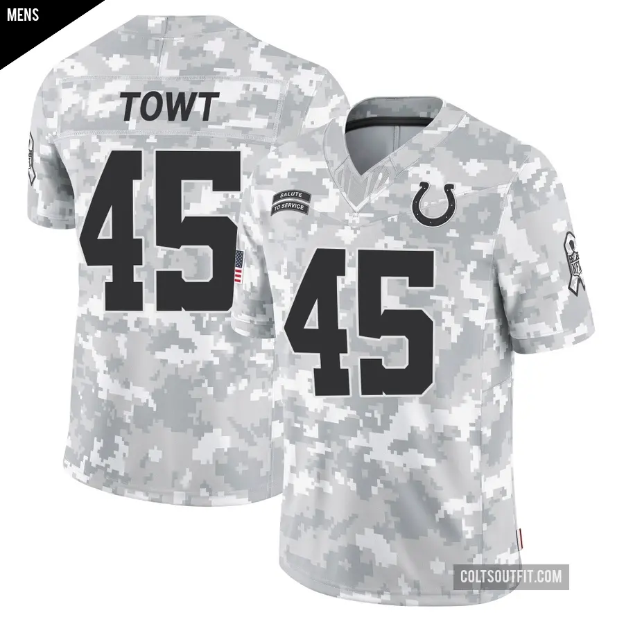 Men's Indianapolis Colts ＃45 Carson Towt Arctic Camo Limited 2024 Salute to Service Jersey