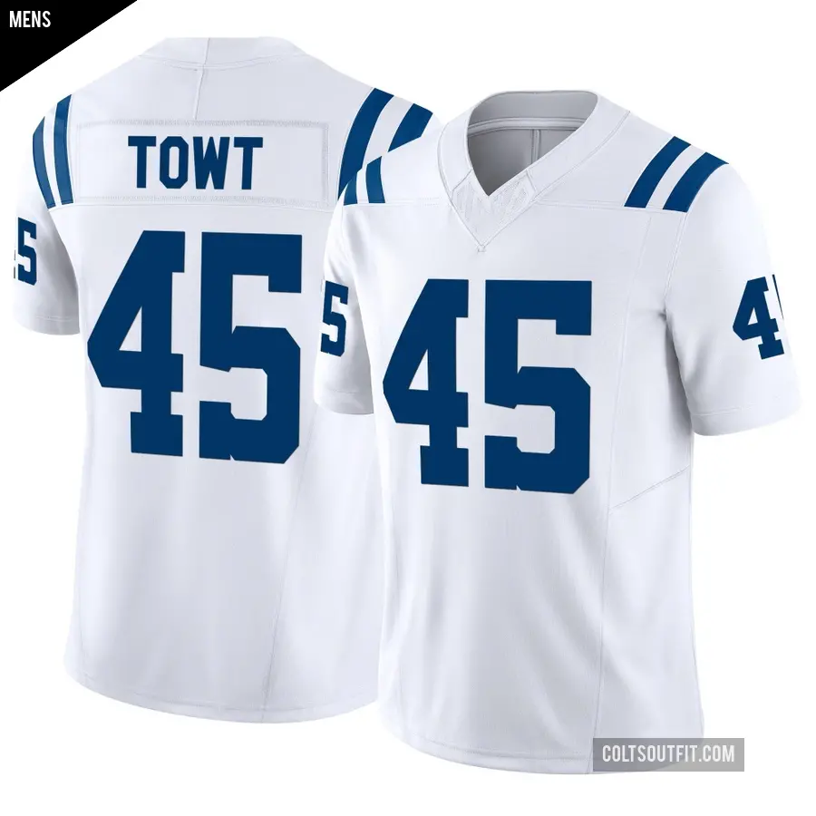 Men's Indianapolis Colts ＃45 Carson Towt White Limited Vapor F.U.S.E. Jersey