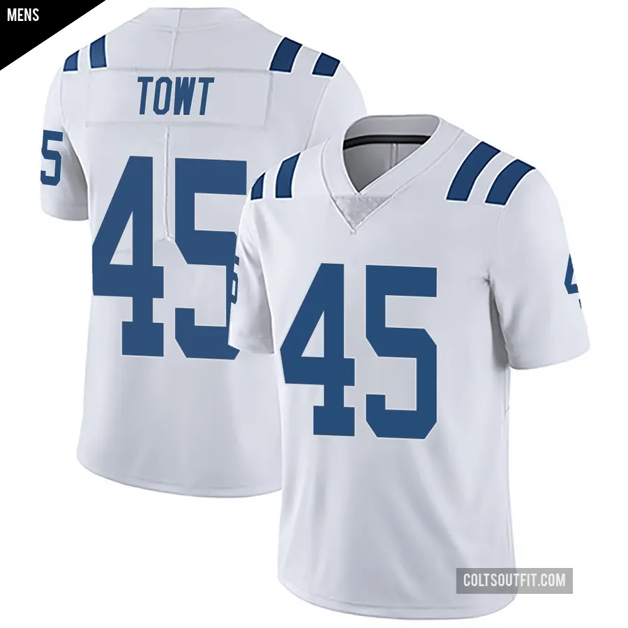 Men's Indianapolis Colts ＃45 Carson Towt White Limited Vapor Untouchable Jersey