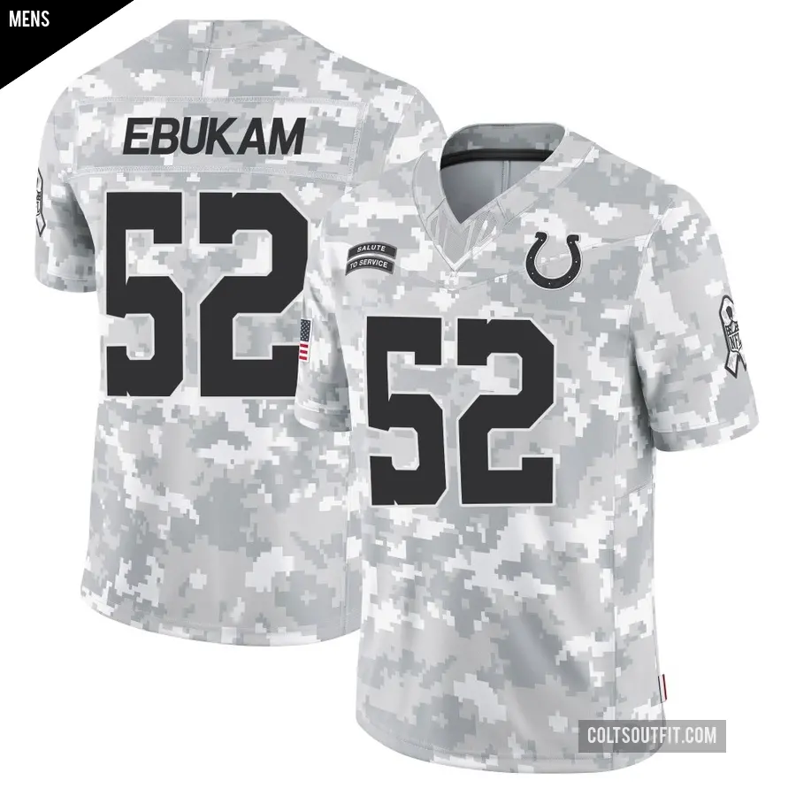 Men's Indianapolis Colts ＃52 Samson Ebukam Arctic Camo Limited 2024 Salute to Service Jersey