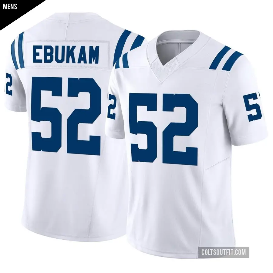 Men's Indianapolis Colts ＃52 Samson Ebukam White Limited Vapor F.U.S.E. Jersey