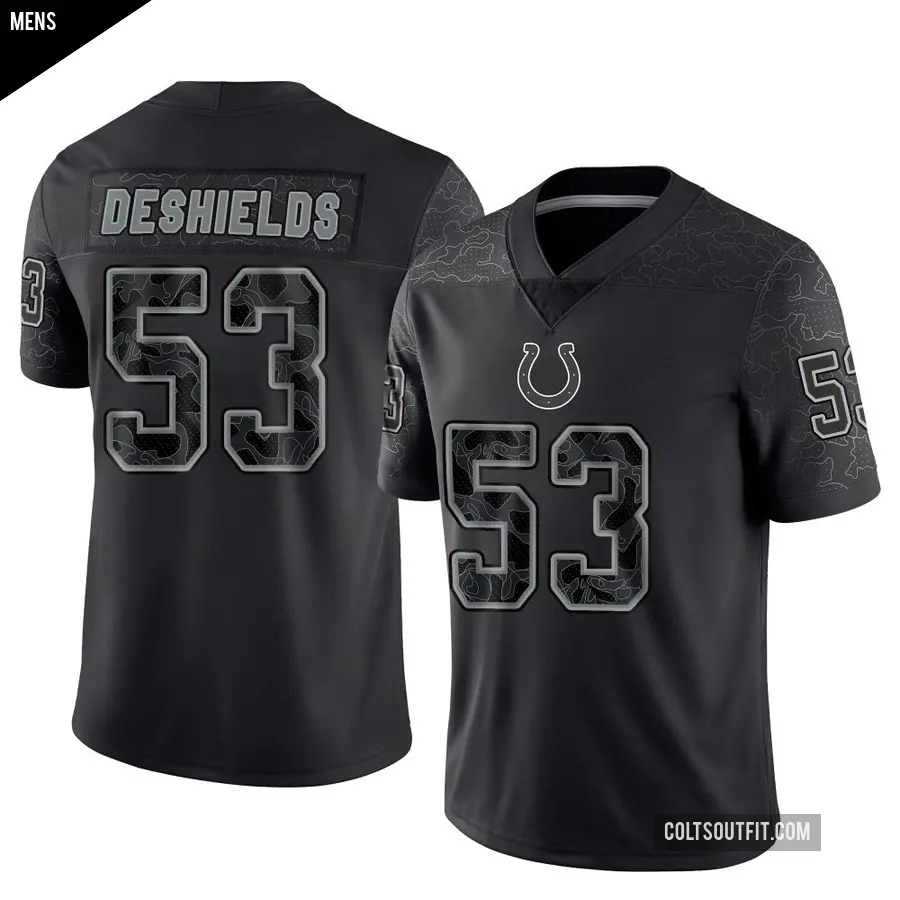 Men's Indianapolis Colts ＃53 Solomon DeShields Black Limited Reflective Jersey