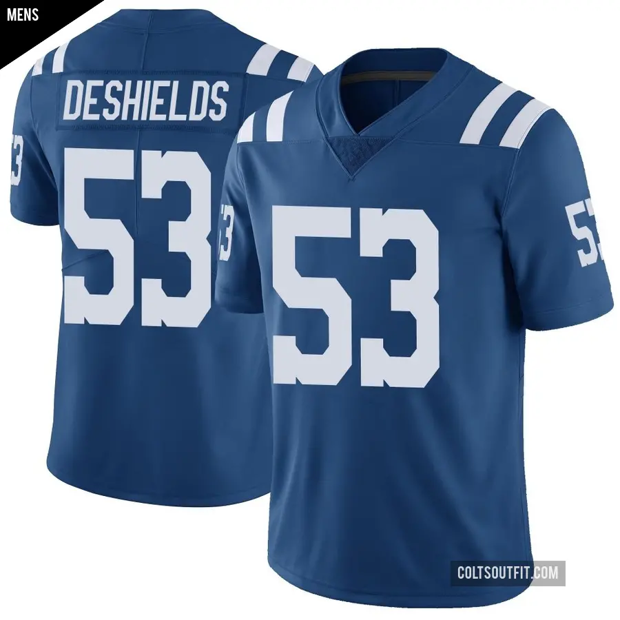 Men's Indianapolis Colts ＃53 Solomon DeShields Royal Limited Color Rush Vapor Untouchable Jersey