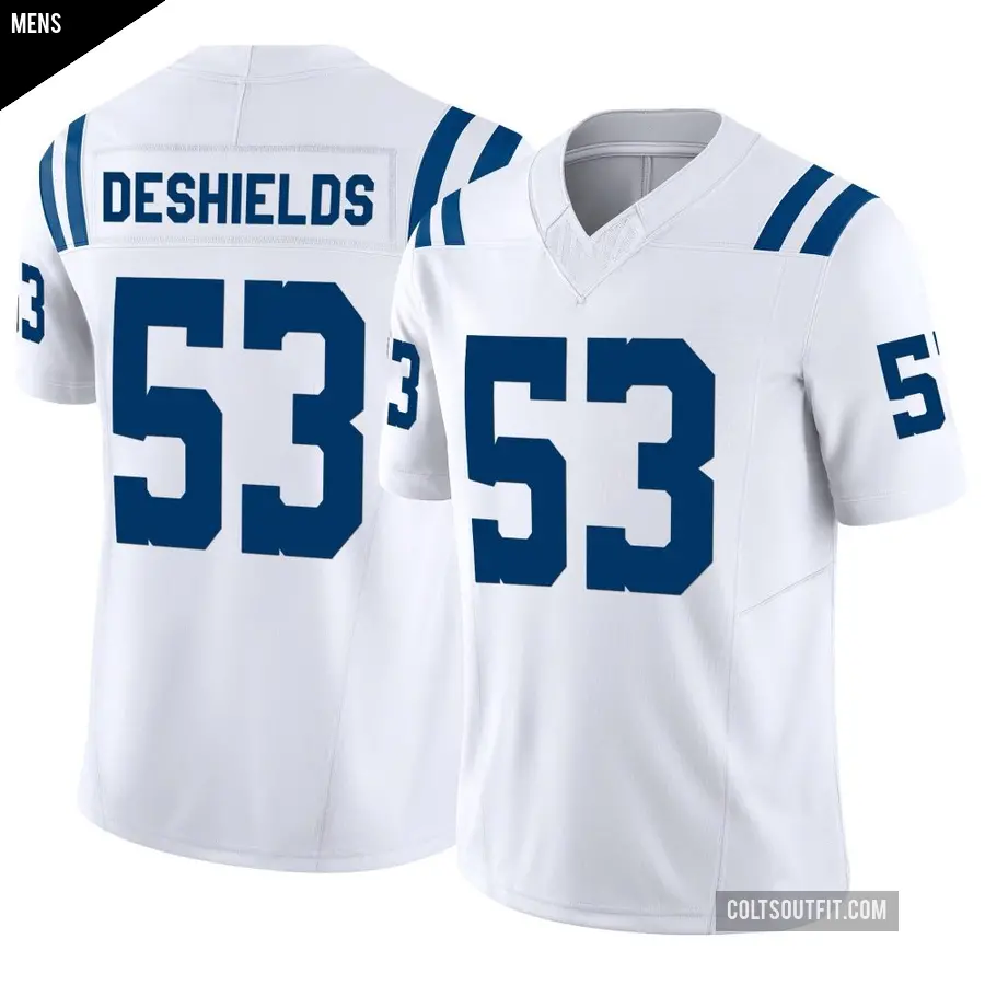 Men's Indianapolis Colts ＃53 Solomon DeShields White Limited Vapor F.U.S.E. Jersey