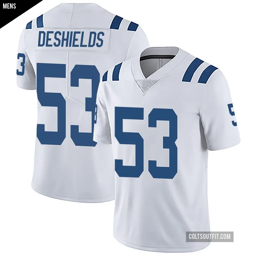 Men's Indianapolis Colts ＃53 Solomon DeShields White Limited Vapor Untouchable Jersey