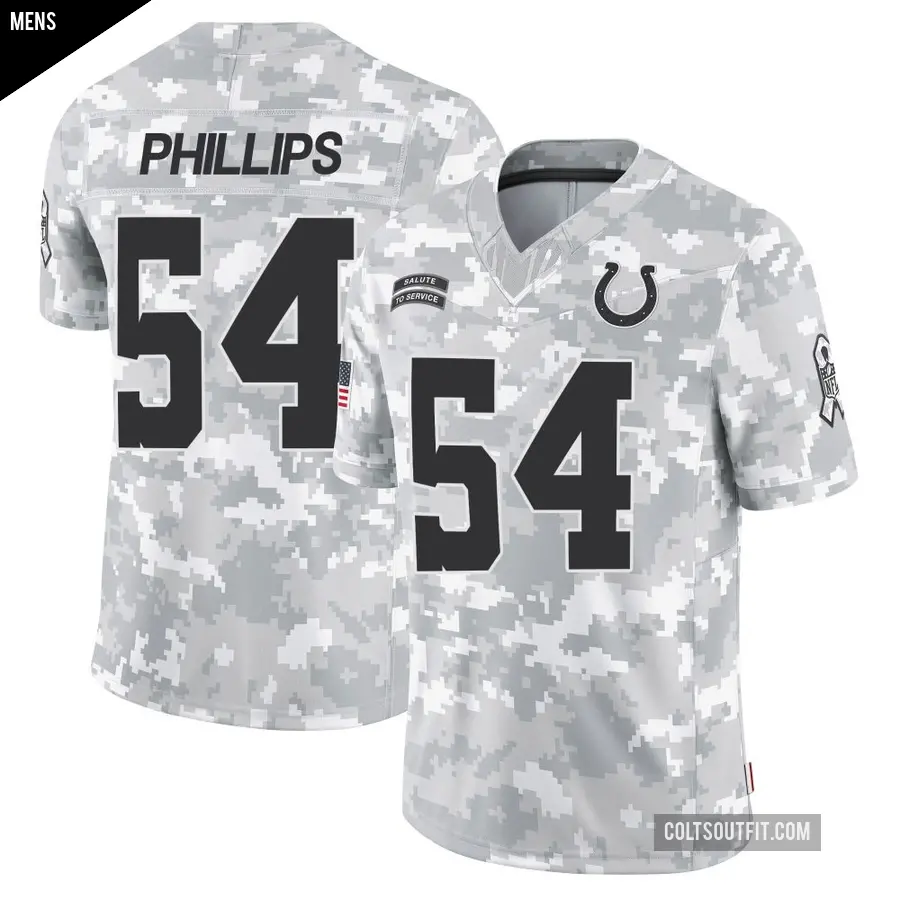 Men's Indianapolis Colts ＃54 Jacob Phillips Arctic Camo Limited 2024 Salute to Service Jersey