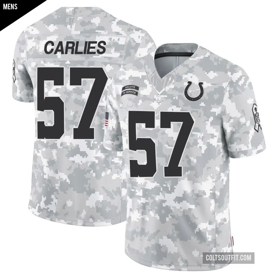 Men's Indianapolis Colts ＃57 Jaylon Carlies Arctic Camo Limited 2024 Salute to Service Jersey