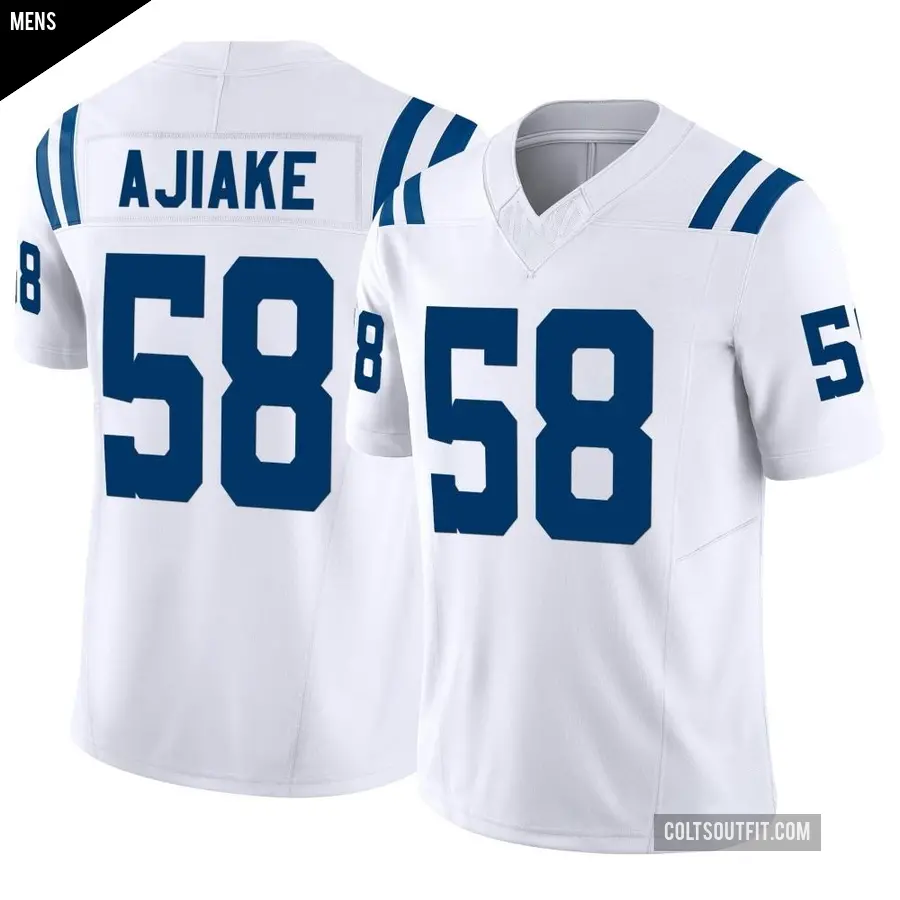 Men's Indianapolis Colts ＃58 Austin Ajiake White Limited Vapor F.U.S.E. Jersey