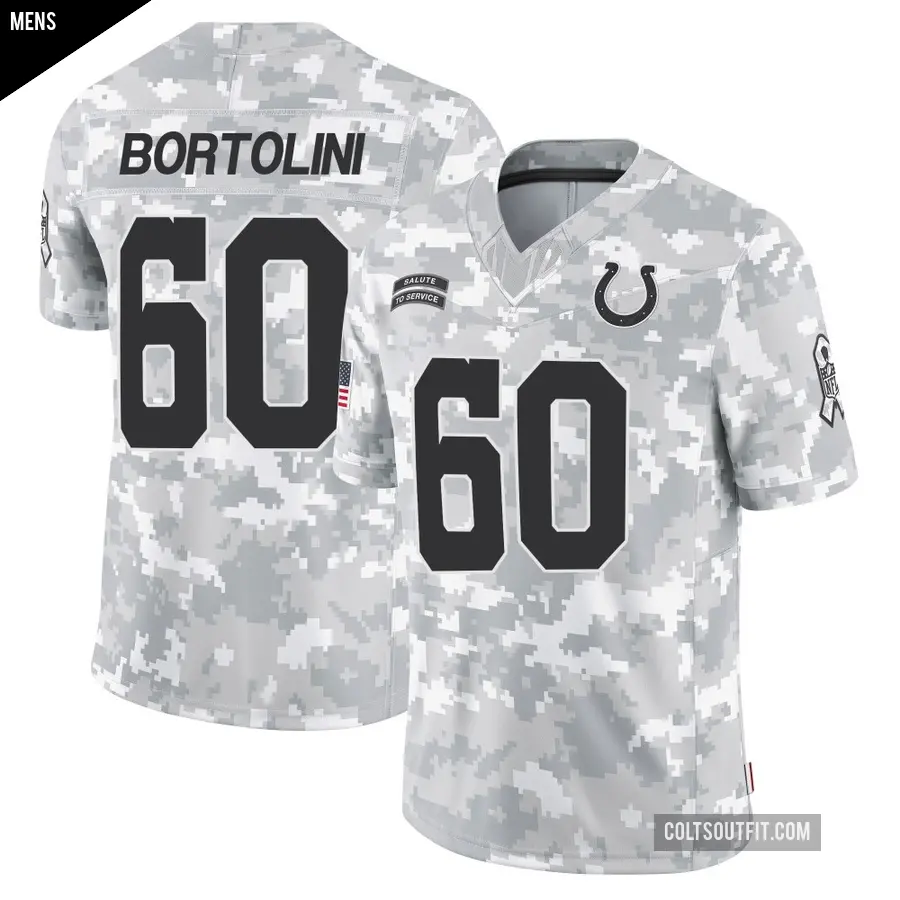 Men's Indianapolis Colts ＃60 Tanor Bortolini Arctic Camo Limited 2024 Salute to Service Jersey