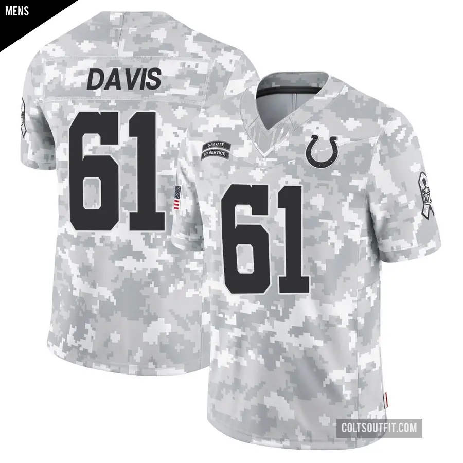 Men's Indianapolis Colts ＃61 Devonta Davis Arctic Camo Limited 2024 Salute to Service Jersey