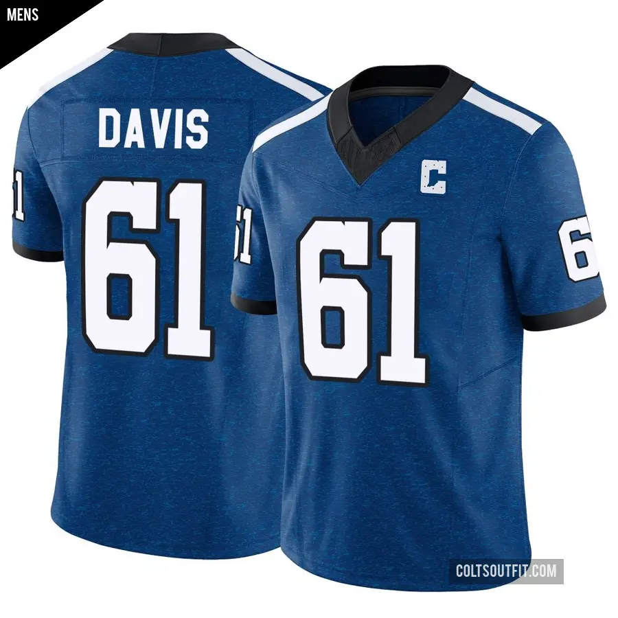 Men's Indianapolis Colts ＃61 Devonta Davis Royal Limited Indiana Nights Alternate Vapor F.U.S.E. Jersey
