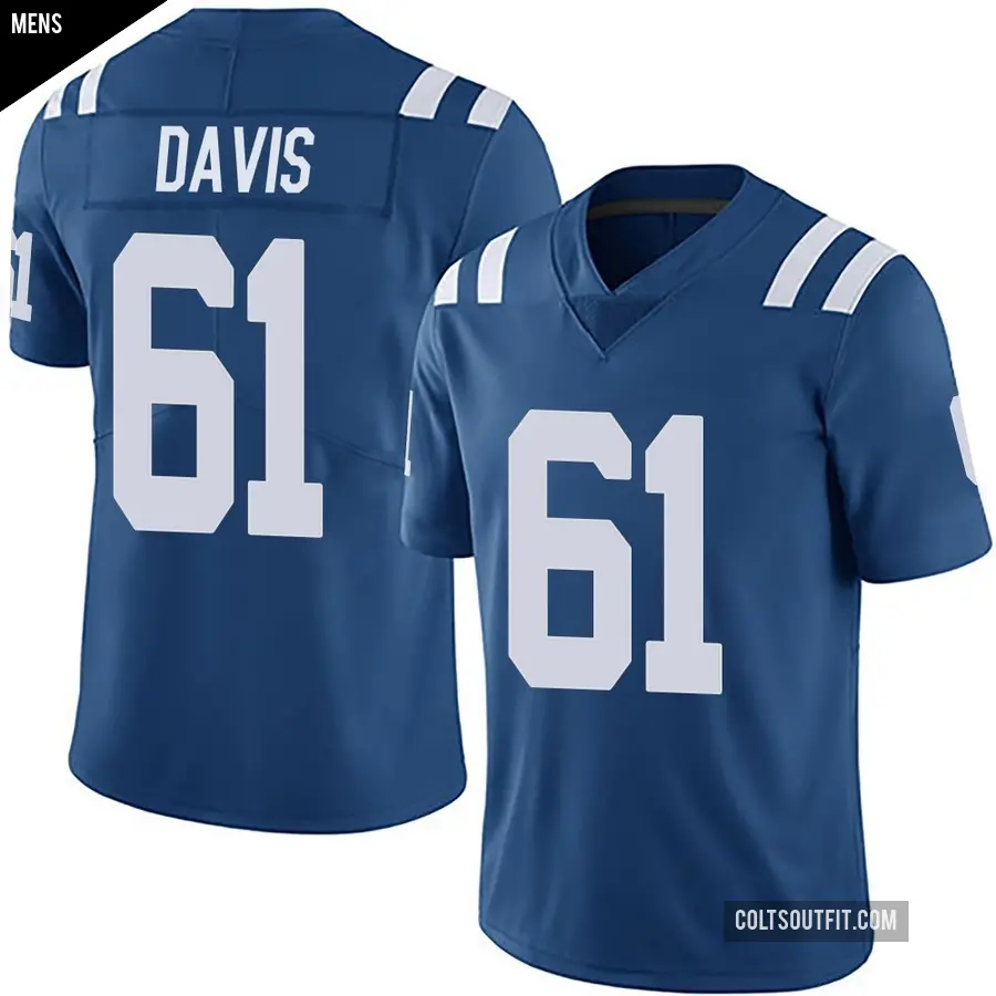 Men's Indianapolis Colts ＃61 Devonta Davis Royal Limited Team Color Vapor Untouchable Jersey
