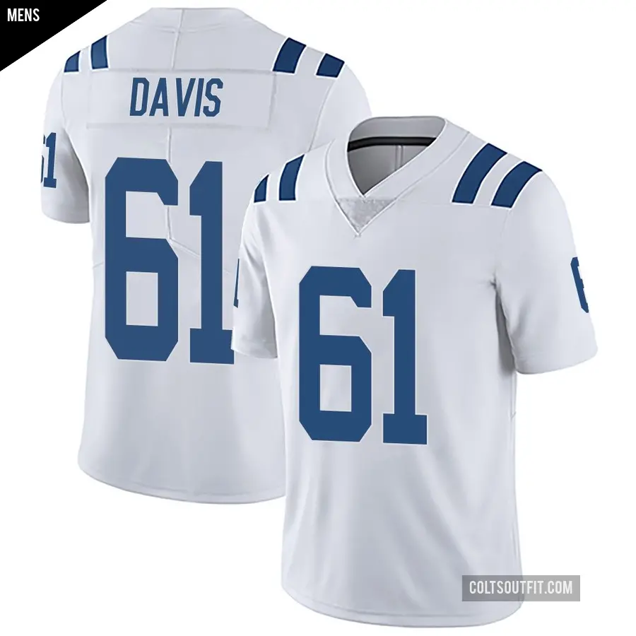 Men's Indianapolis Colts ＃61 Devonta Davis White Limited Vapor Untouchable Jersey